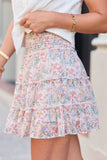 Through The Garden Ivory Multi Floral Skort