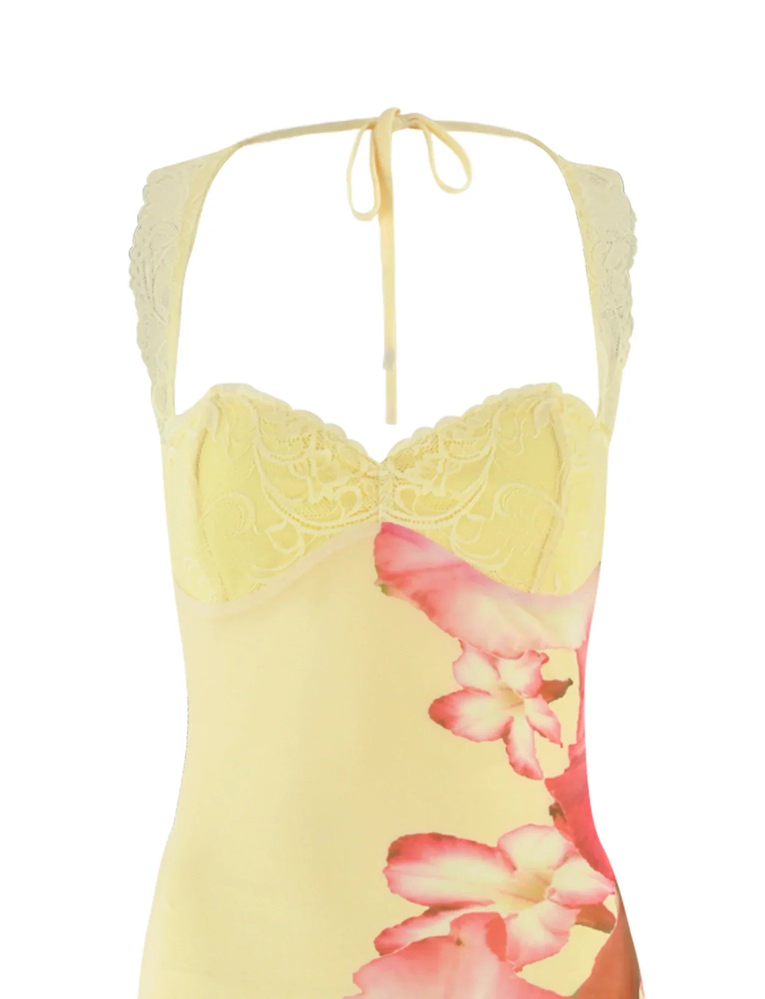 NYOMI MAXI DRESS YELLOW MACRO FLORAL YELLOW HIBISCUS