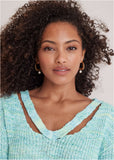 Spacedye V Neck Sweater Blue Multi