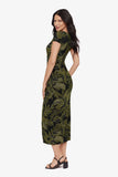 Loki Wrap Front Shaping Dress in Olive Branch