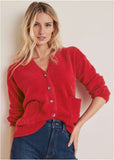 Button Down Cardigan Haute Red