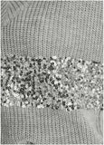 Sequin V Neck Sweater Light Heather Grey