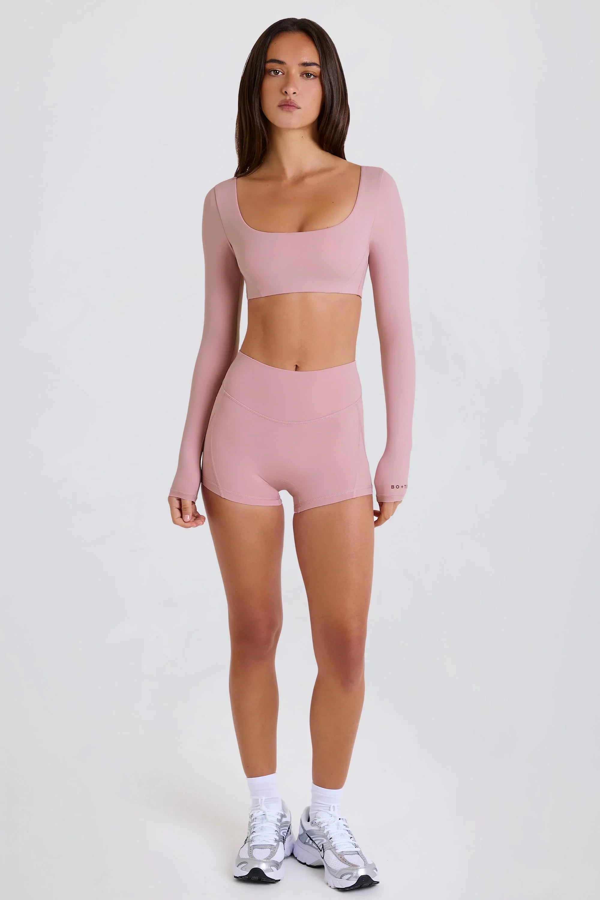High Waist Mini Shorts in Mauve