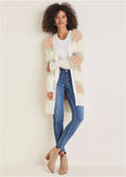 Eyelash Cardigan White Multi