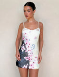 COLSON MESH MINI DRESS MULTI FLORAL CHERRY BLOSSOM