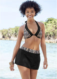 Underwire Halter Bikini Top Golden Stripes