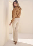 Faux Leather Bomber Jacket Tan