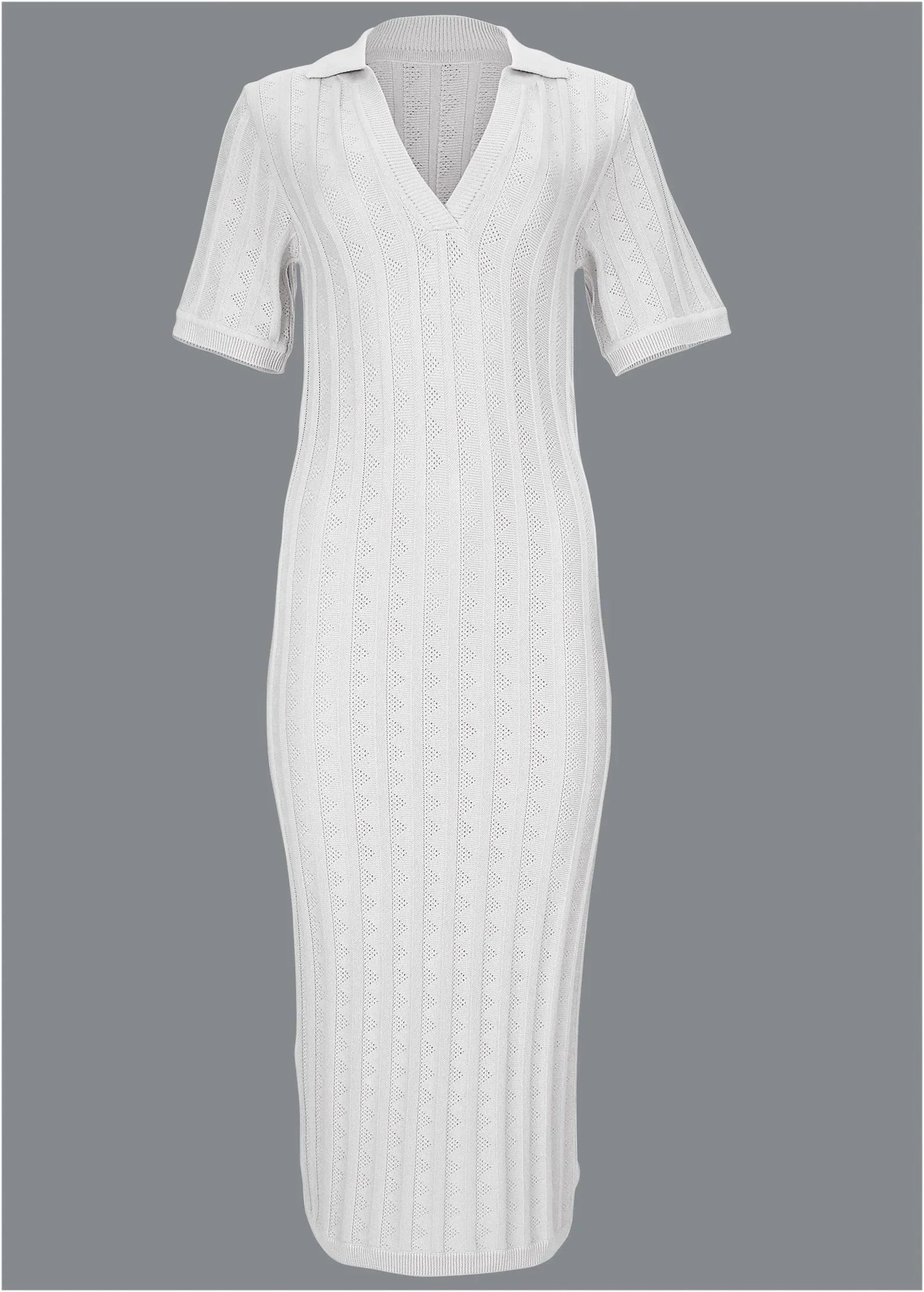 Pointelle Sweater Dress Cloud Dancer