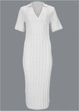 Pointelle Sweater Dress Cloud Dancer