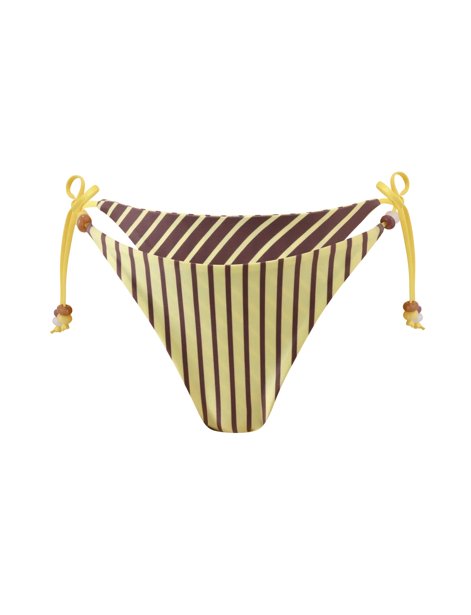 FINLEA REVERSIBLE BIKINI BOTTOM BROWN AND YELLOW STRIPE