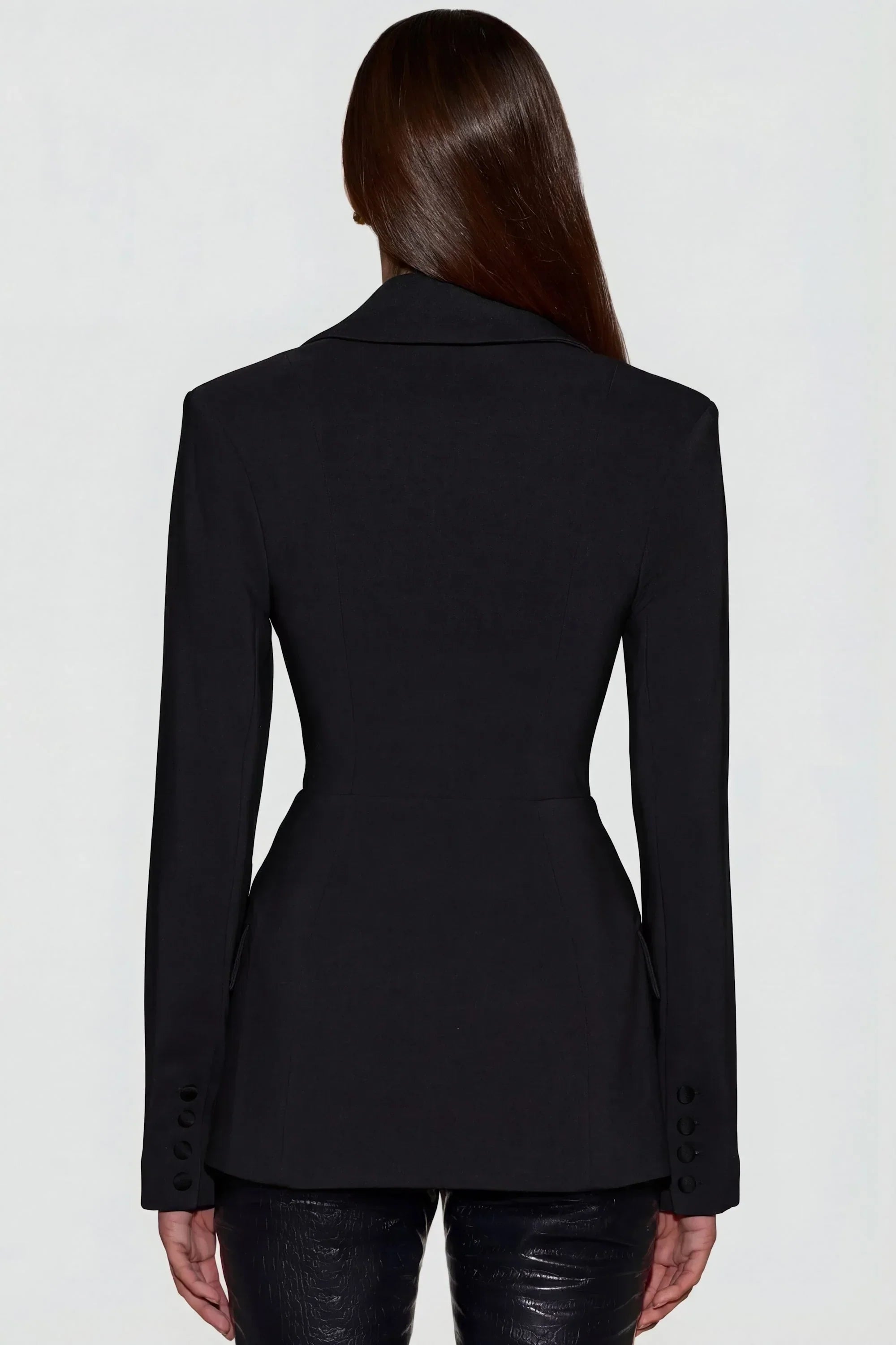 Structured Double Breasted Blazer in Black
