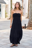 Ainsley Black Strapless Maxi Dress