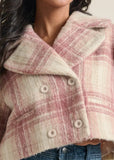 Crop Double Breasted Jacket Pink Multi