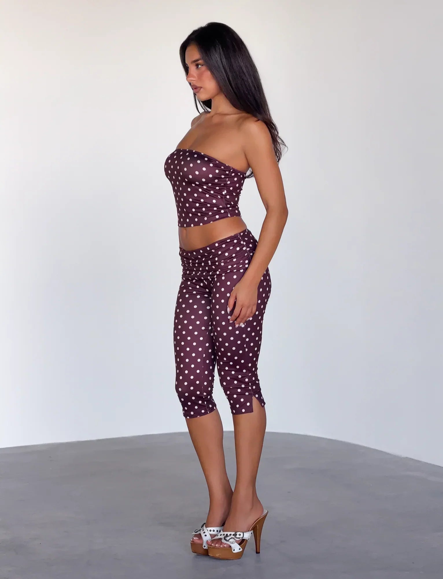 VALI POLKA DOT CAPRI CHOCOLATE PINK DOT