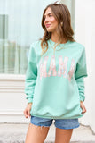 Mama Block Multi Daisy Mint Graphic Sweatshirt