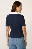 Catie Ribbed Polo Top