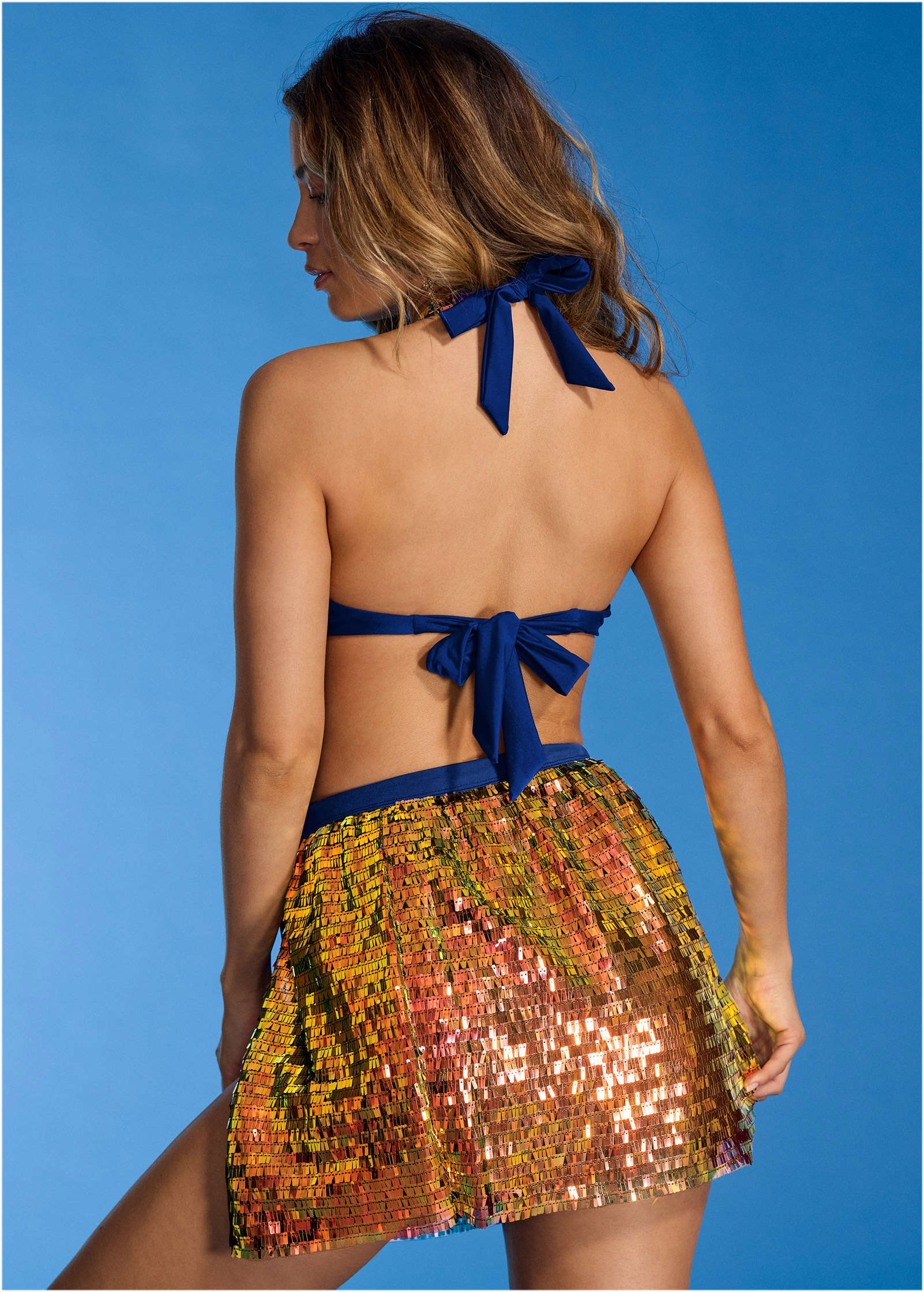 Glitz Cover Up Wrap Skirt Sea Green Multi
