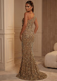 Elegant Energy One Shoulder Gown Gold