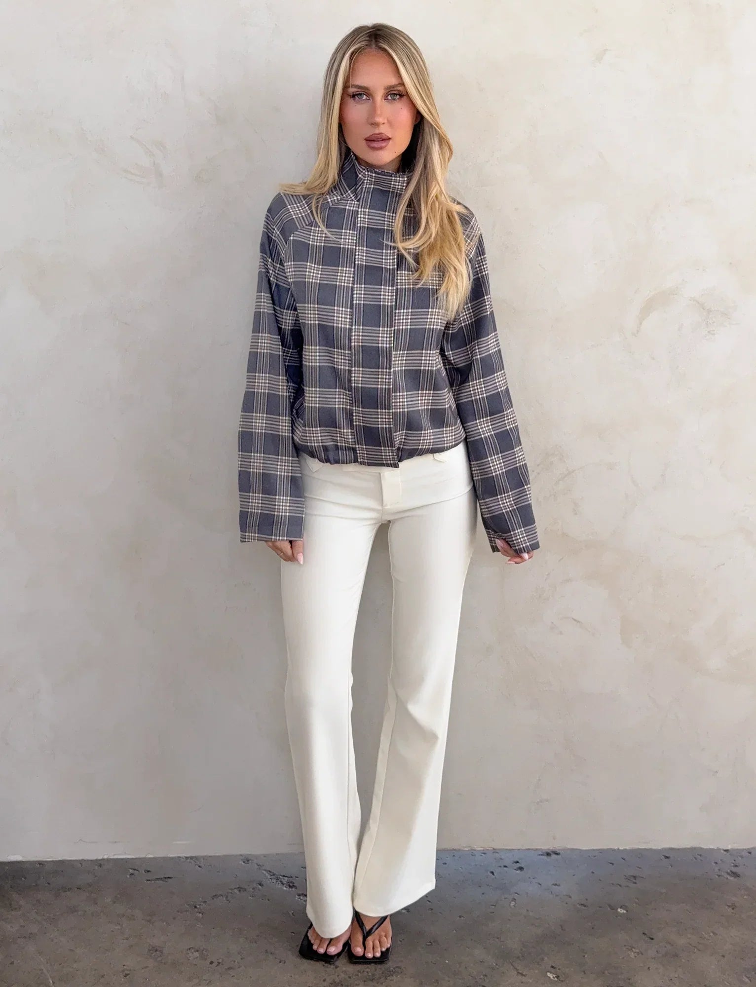 LENNEX JACKET GREY CHECK