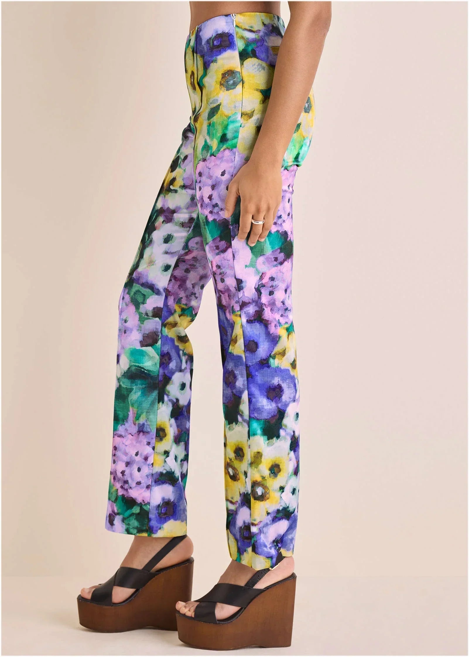 Satin Flare Pant Monets Garden