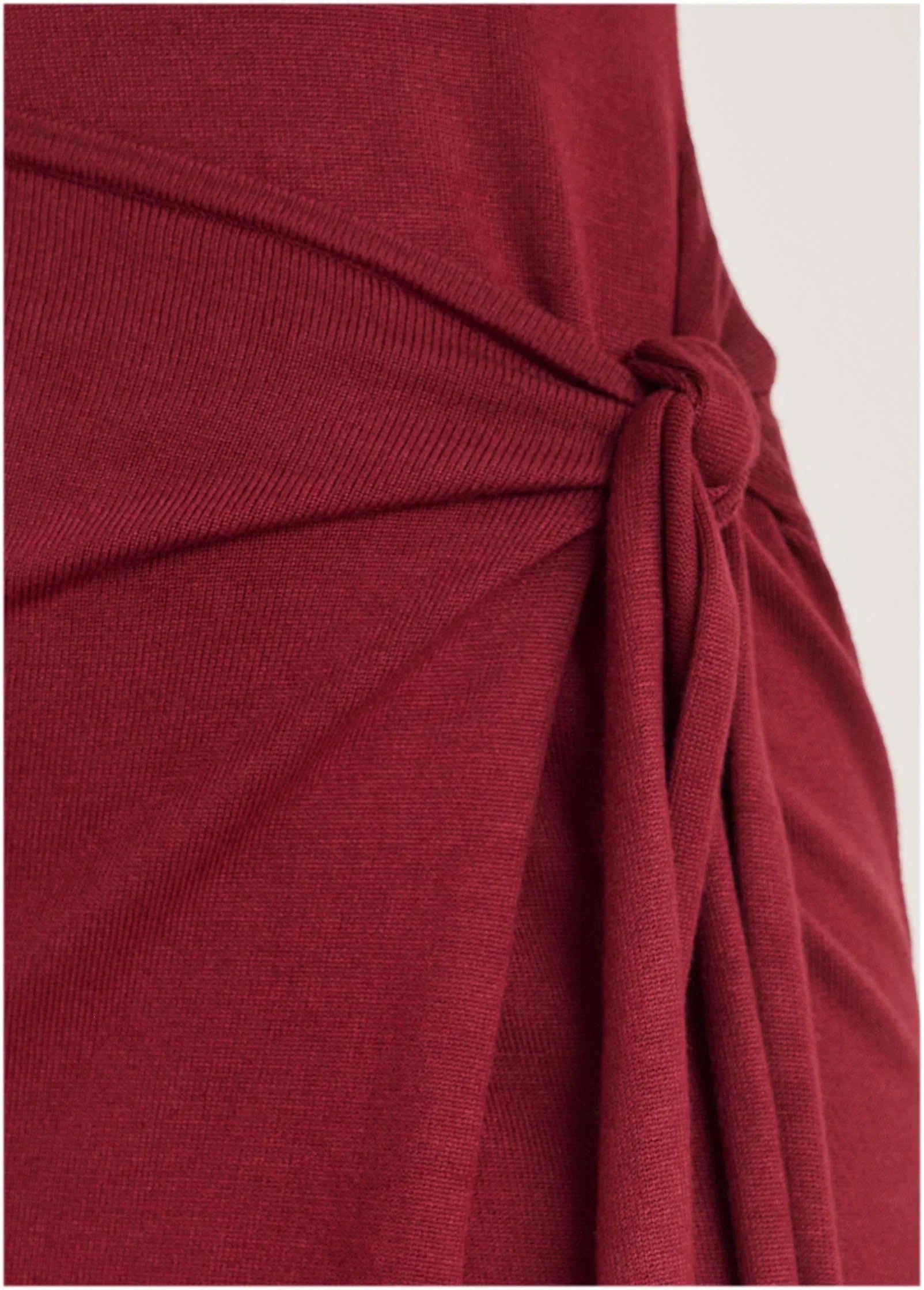 Tie Side Sweater Dress Wine
