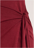 Tie Side Sweater Dress Wine