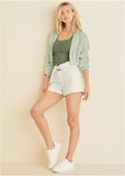 Marled Crop Cardigan Multi Color