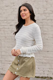 Charlotte Ivory Open Knit Ruffle Trim Sweater SALE