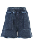 French Terry Shorts Blue Indigo Wash