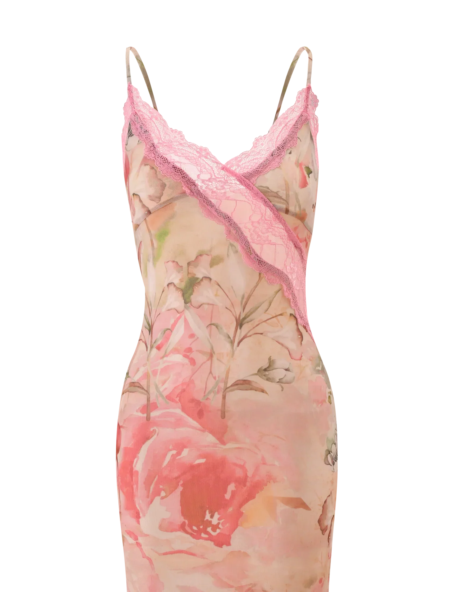 LYRE MAXI DRESS WATERCOLOUR FLORAL