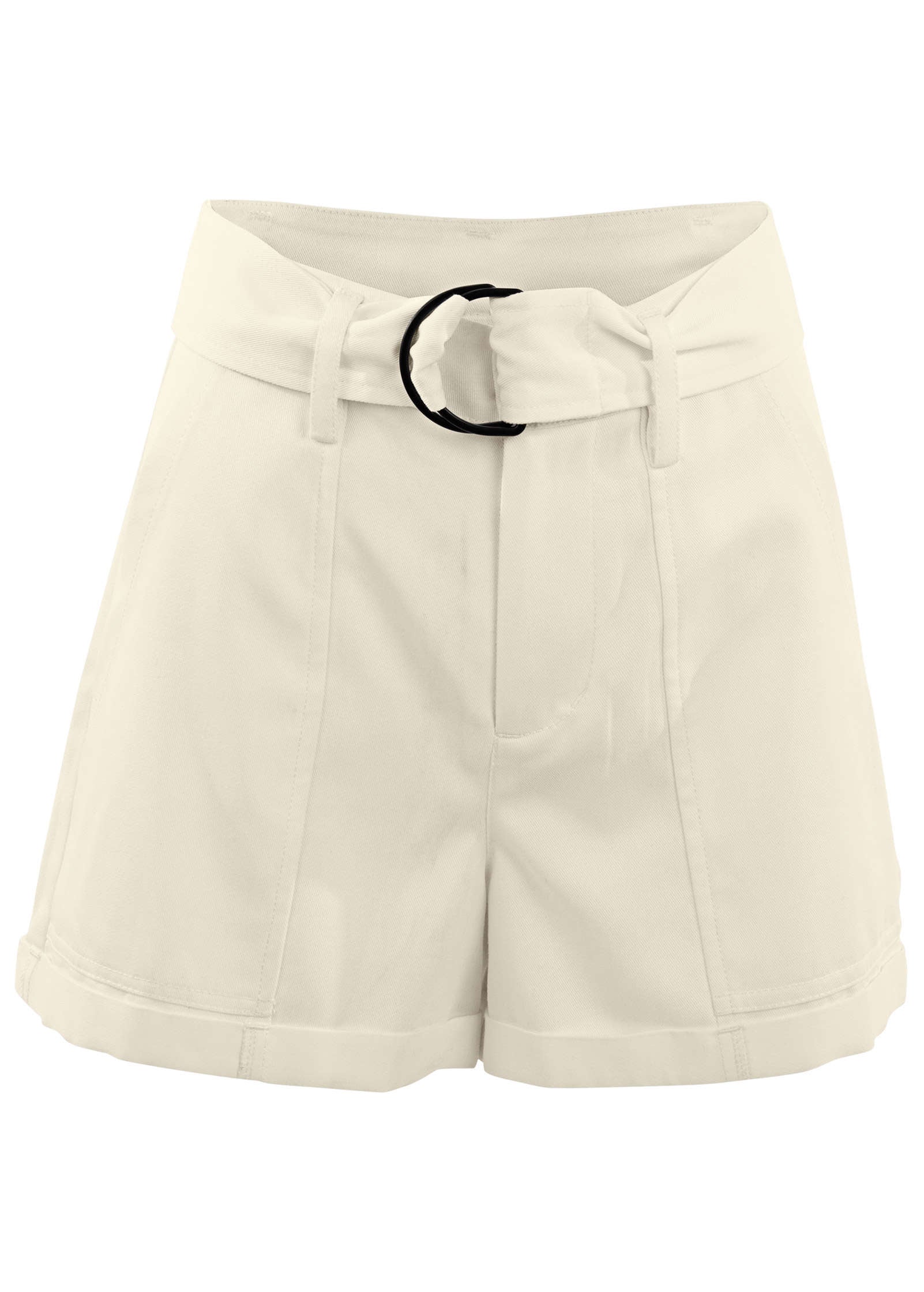 Relaxed Twill Shorts Cream