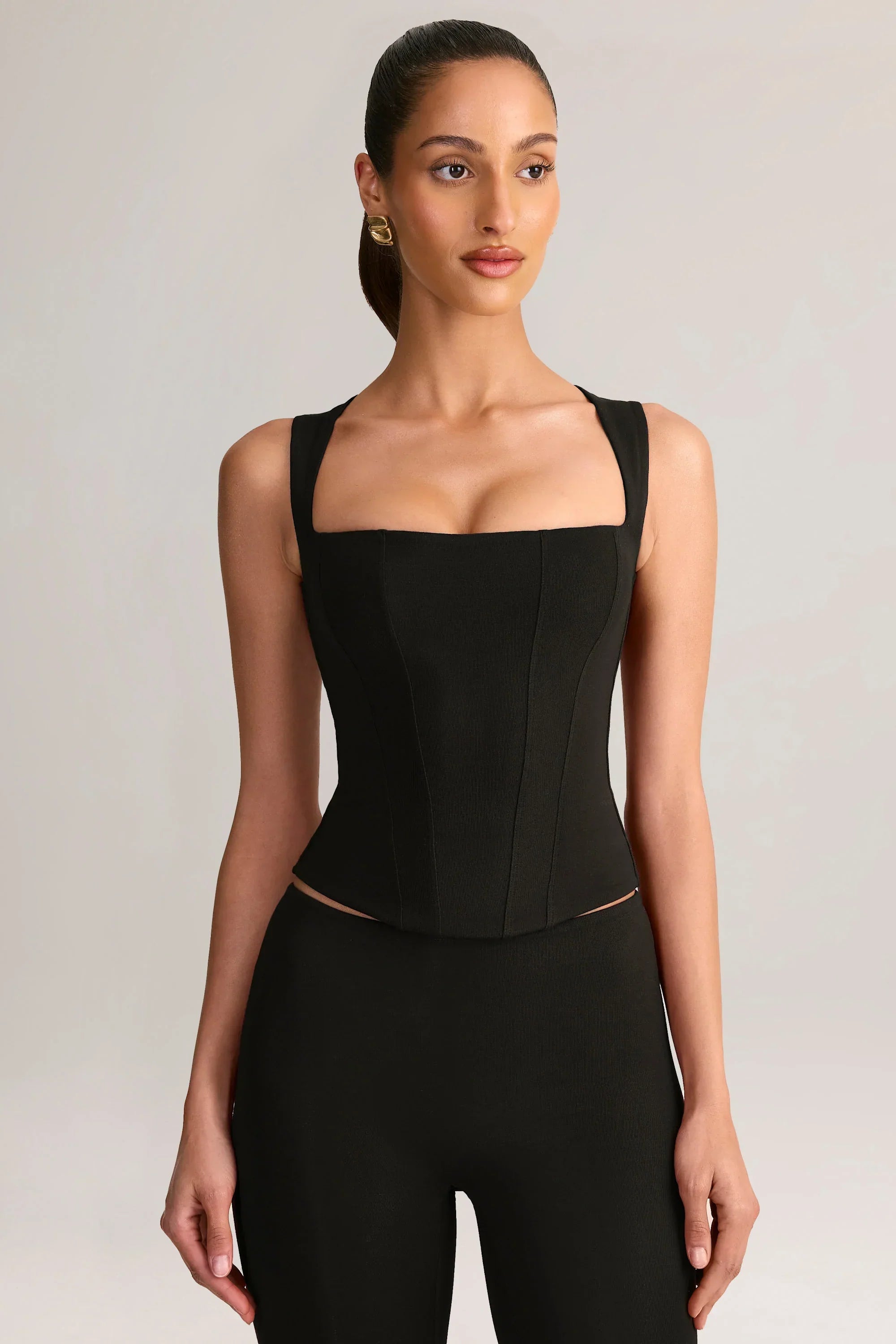 Modal Square Neck Top in Black