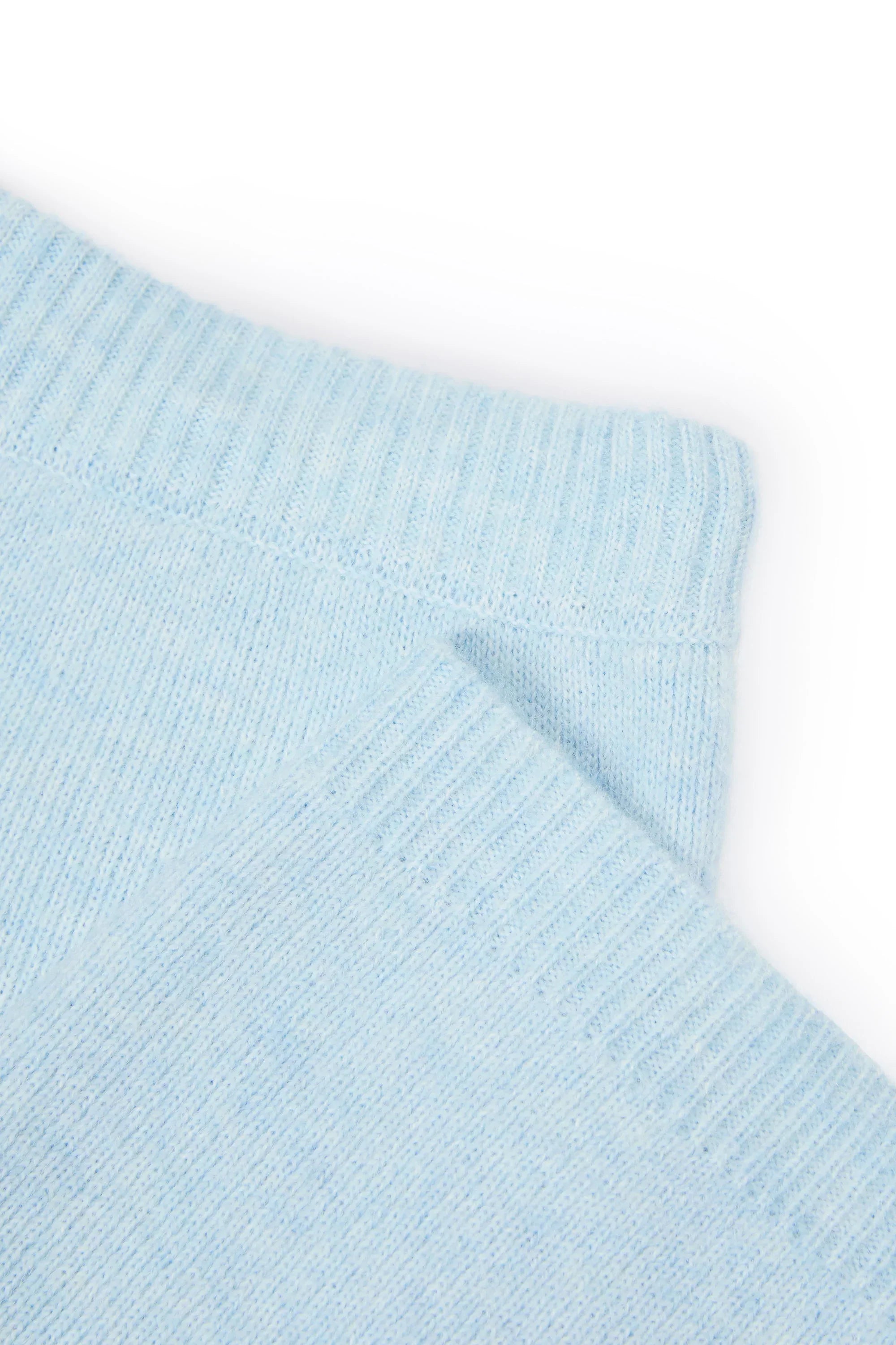 Knit Mid Rise Wide Leg Joggers in Powder Blue