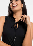 Ruffle Collar Blouse Black