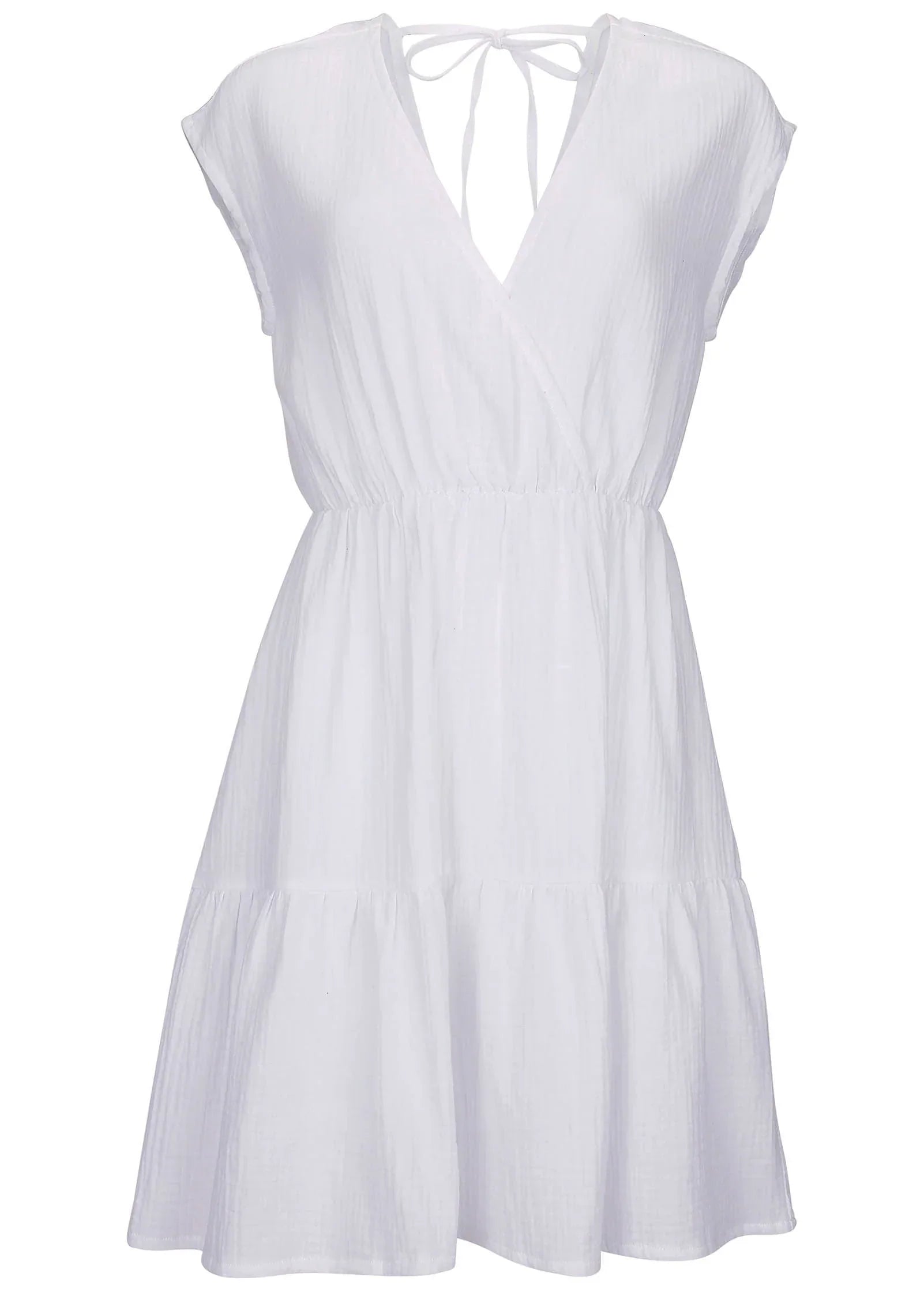 Tiered Cover Up Dress White