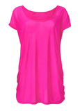 Relaxed Tunic Cover Up Electric Pink