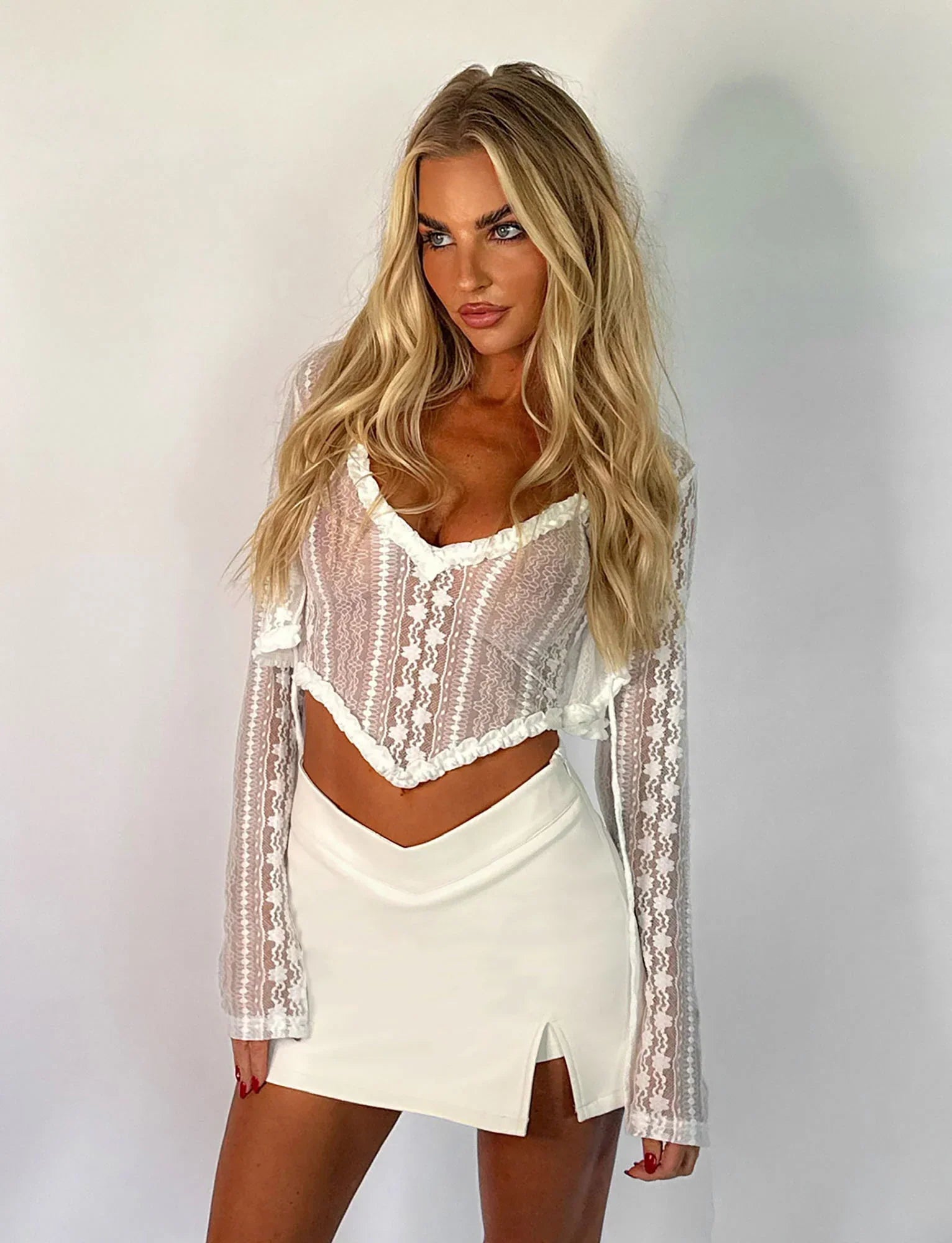 DAPHNIE PU SKORT WHITE