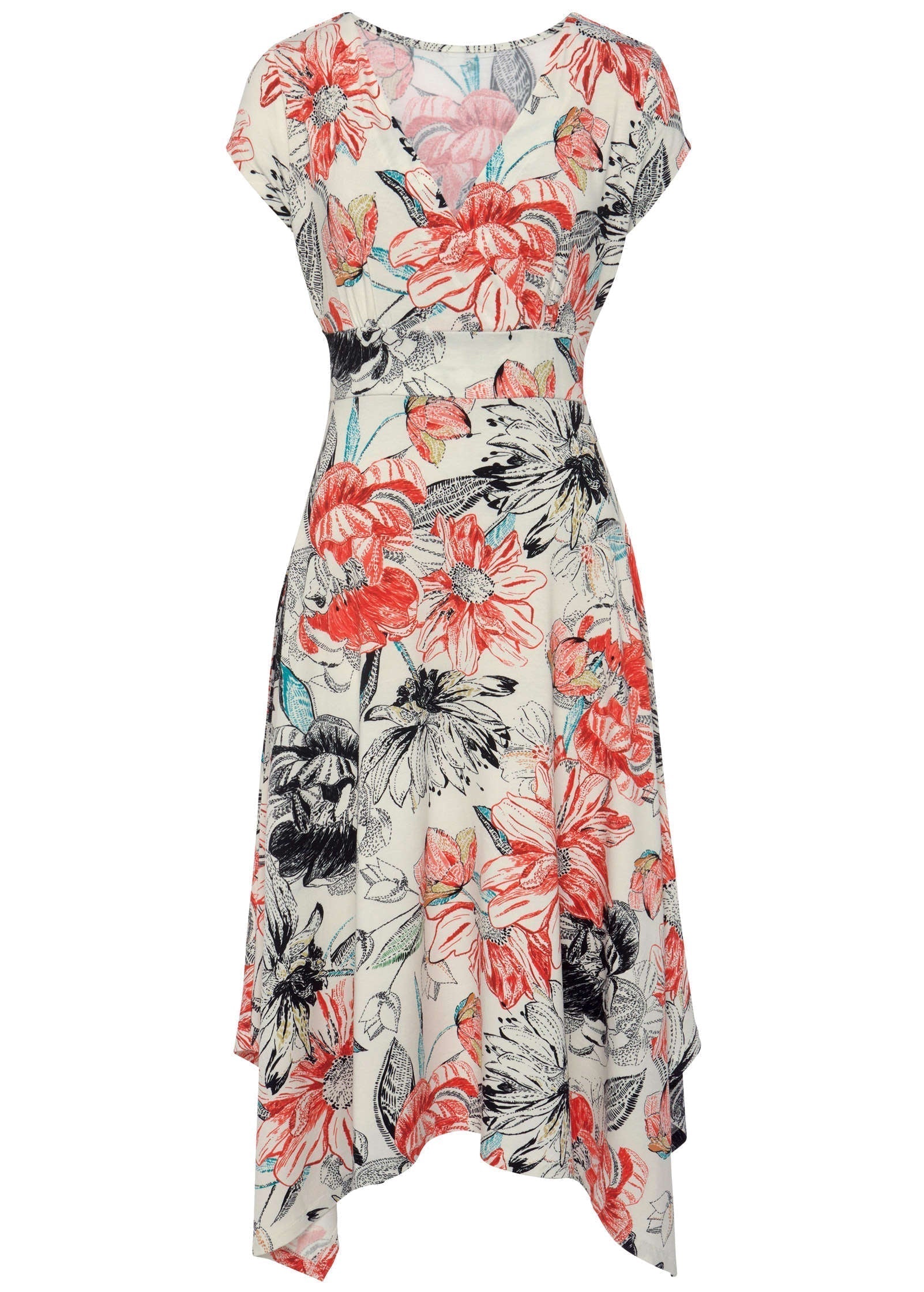 Wrap Midi Dress Red Multi