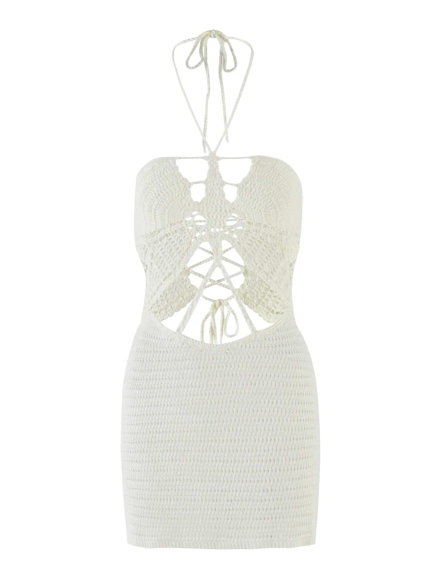 AZADI MINI DRESS WHITE CREAM WHITE