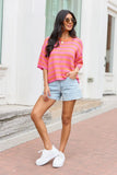 Zani Pink And Orange Striped Sweater