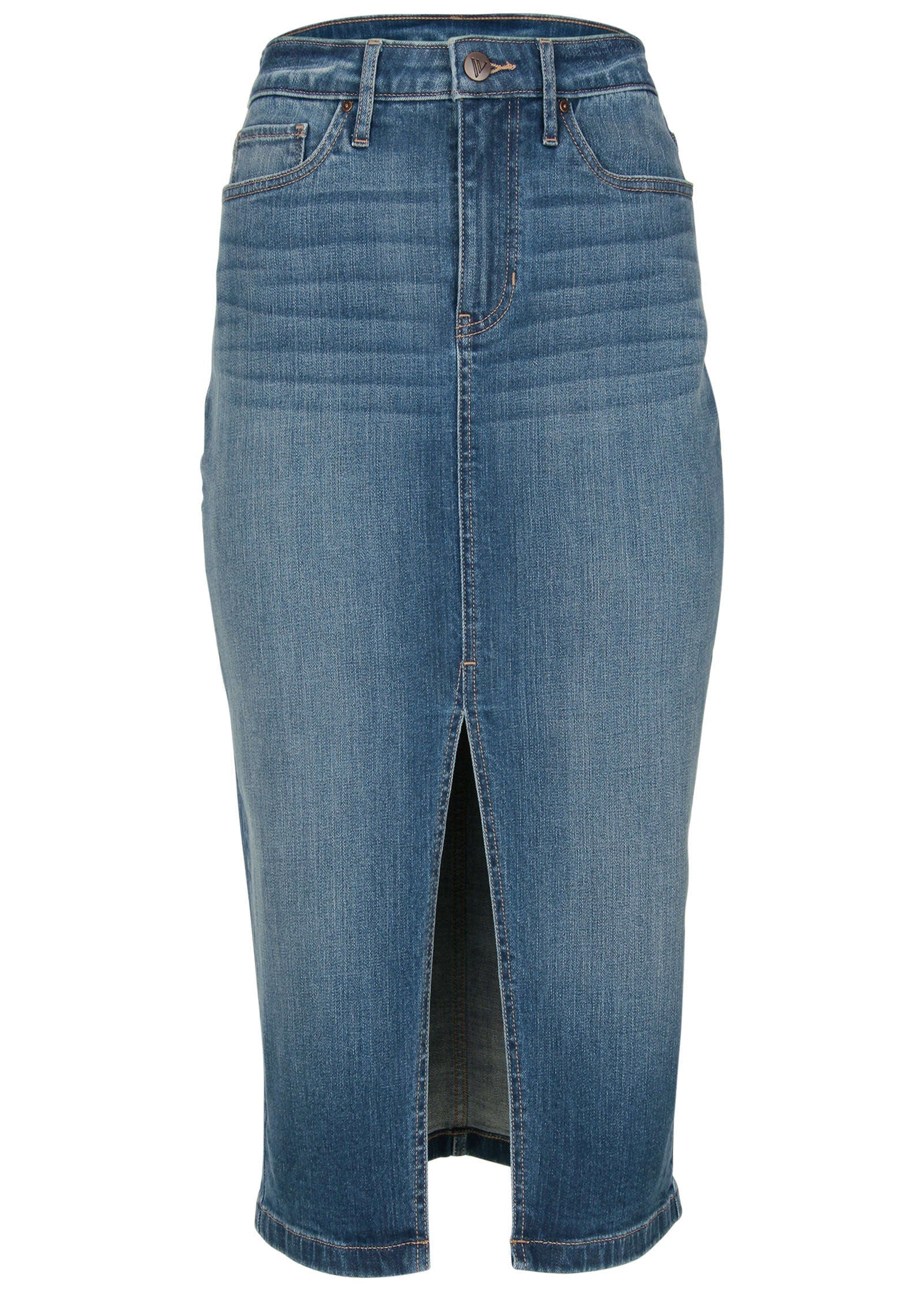 Denim Midi Skirt Medium Wash