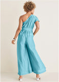 One Shoulder Jumpsuit Blue