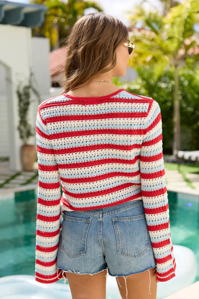 All American Tie Front Sweater