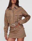 ZELIE MINI SKORT NEUTRAL SANDBLAST WASHED TAN