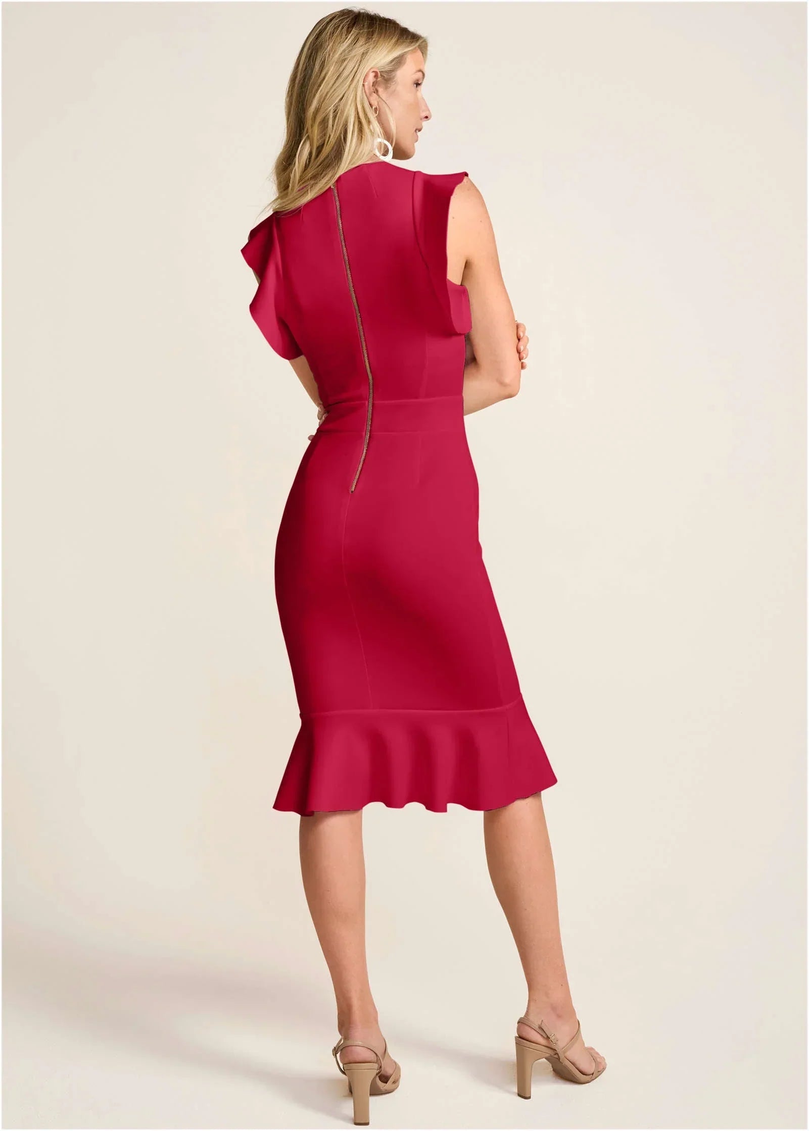 Ruffle Detail Dress Barberry
