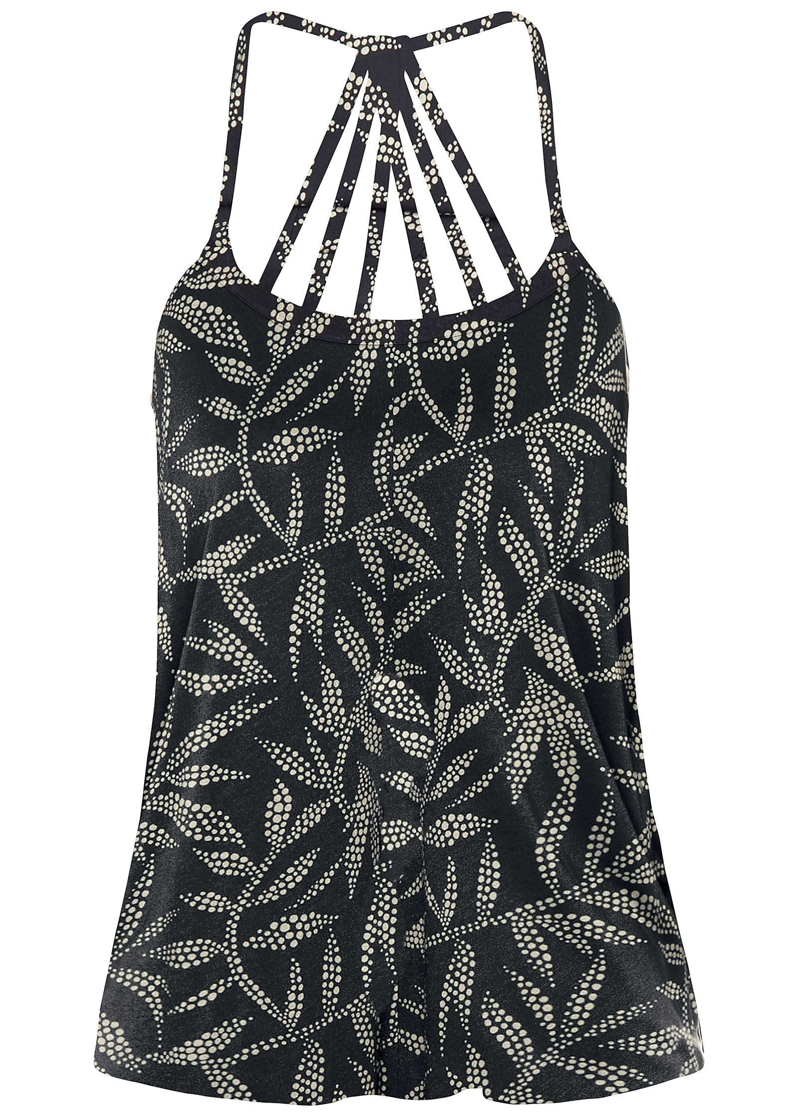 Back Detail Printed Tank White Black