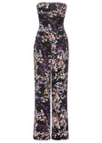 Strapless Printed Jumpsuit Purple Multi