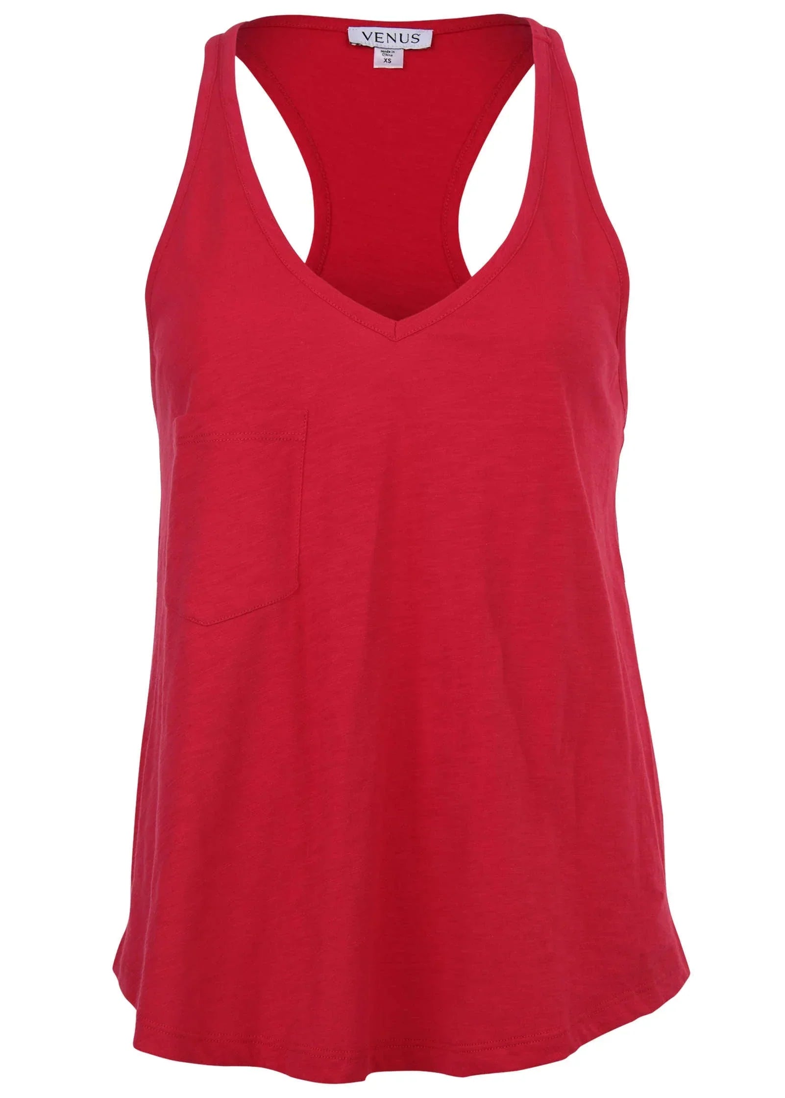 Racerback Pocket Tank Dark Pink