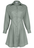 Pleated Shirt Dress Iceberg Green