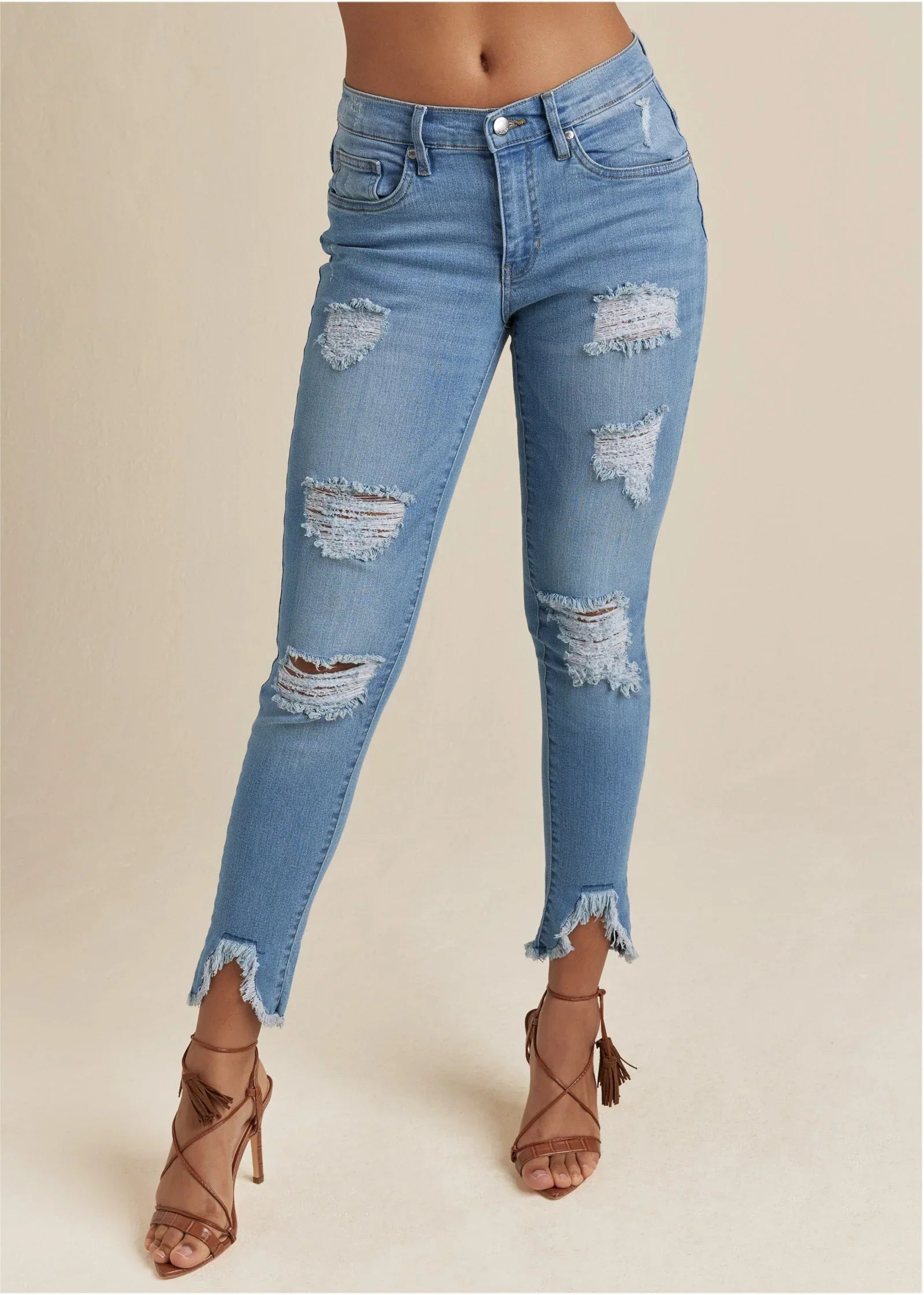 Triangle Hem Jeans Medium Wash